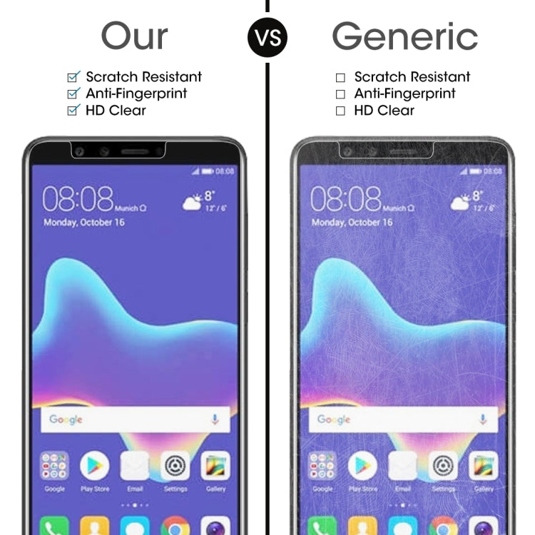 ฟิล์มกระจกนิรภัย 0.26mm 9H 2.5D สำหรับ Huawei Y9 (2018), For Y9 (2018) (1PC)