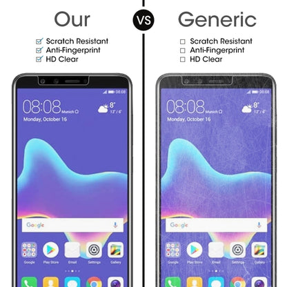 ฟิล์มกระจกนิรภัย 0.26mm 9H 2.5D สำหรับ Huawei Y9 (2018), For Y9 (2018) (1PC)