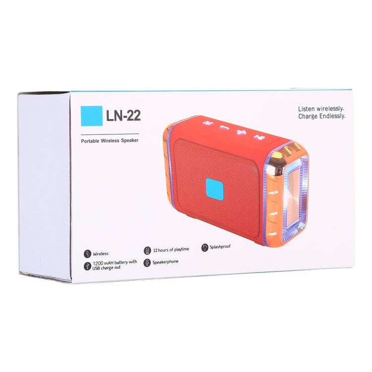 LN-22 DC 5V ลำโพงไร้สายแบบพกพาพร้อมการโทรแบบแฮนด์ฟรีและไฟ LED สีสันสดใสคู่รองรับ USB และการ์ด TF และ Aux 3.5 มม., LN-22