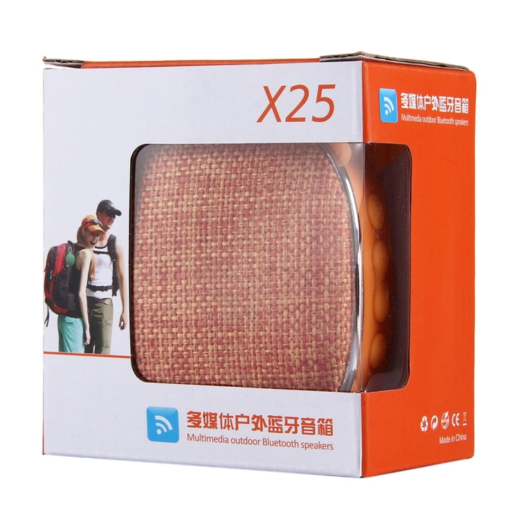 X25 การออกแบบผ้าแบบพกพาลำโพงสเตอริโอ Bluetooth พร้อมไมโครโฟนในตัวรองรับการโทรแบบแฮนด์ฟรีและการ์ด TF และ AUX IN ระยะทาง Bluetooth: 10 ม.