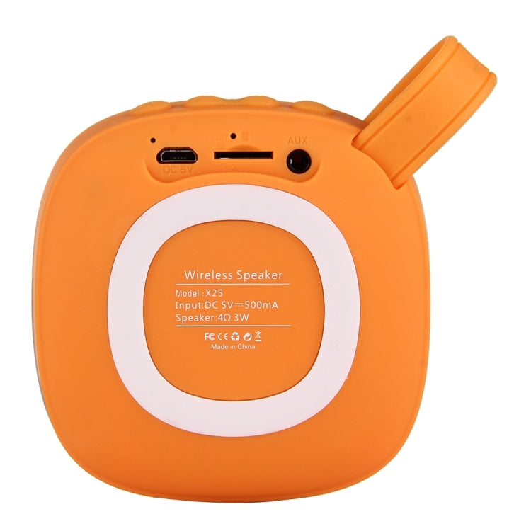 X25 การออกแบบผ้าแบบพกพาลำโพงสเตอริโอ Bluetooth พร้อมไมโครโฟนในตัวรองรับการโทรแบบแฮนด์ฟรีและการ์ด TF และ AUX IN ระยะทาง Bluetooth: 10 ม.