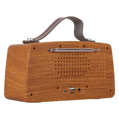 NewRixing NR-4013 Retro Manchurian Ash Texture มือลำโพง FM ไร้สายพร้อมฟังก์ชั่นการโทร, รองรับการ์ด TF และดิสก์ U
