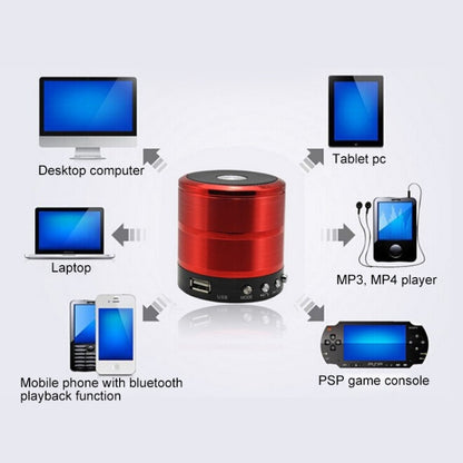 ลำโพง Bluetooth WS-887 พร้อมเชือกเส้นเล็ก รองรับการโทรแบบแฮนด์ฟรี & ดิสก์ FM & U & การ์ด TF และ AUX