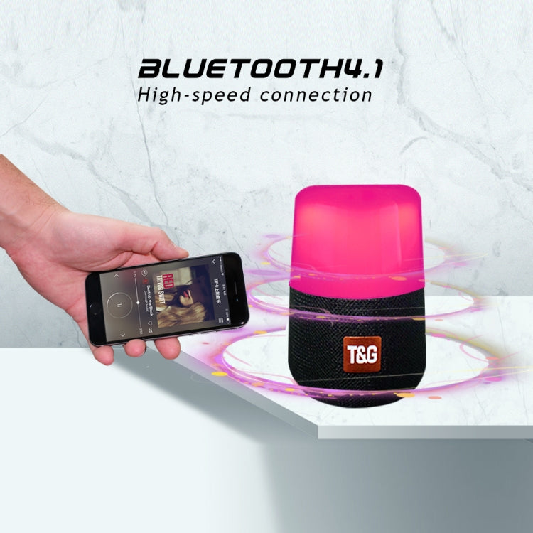 T&G TG168 ลำโพงสเตอริโอไร้สาย Bluetooth V5.0 แบบพกพาพร้อมที่จับ, ไมโครโฟนในตัว, รองรับไฟ LED กระพริบและการ์ด TF และดิสก์ U และ AUX IN และ FM, TG168