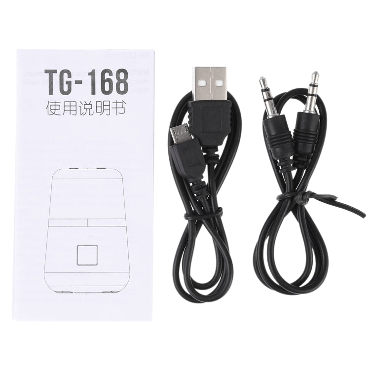 T&G TG168 ลำโพงสเตอริโอไร้สาย Bluetooth V5.0 แบบพกพาพร้อมที่จับ, ไมโครโฟนในตัว, รองรับไฟ LED กระพริบและการ์ด TF และดิสก์ U และ AUX IN และ FM, TG168