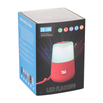 T&G TG168 ลำโพงสเตอริโอไร้สาย Bluetooth V5.0 แบบพกพาพร้อมที่จับ, ไมโครโฟนในตัว, รองรับไฟ LED กระพริบและการ์ด TF และดิสก์ U และ AUX IN และ FM, TG168