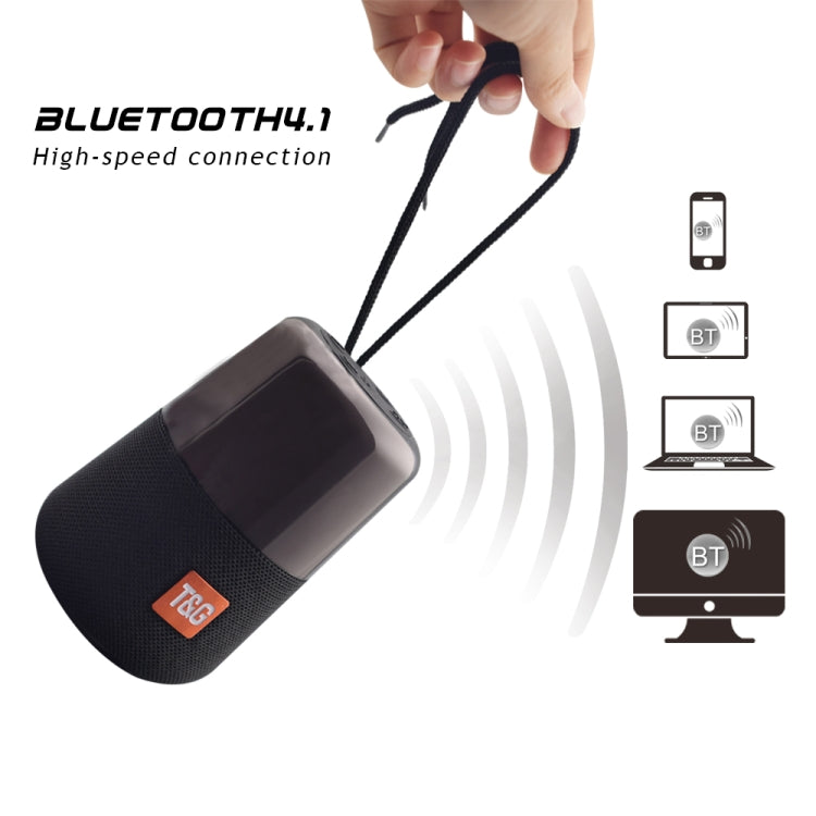 T&G TG168 ลำโพงสเตอริโอไร้สาย Bluetooth V5.0 แบบพกพาพร้อมที่จับ, ไมโครโฟนในตัว, รองรับไฟ LED กระพริบและการ์ด TF และดิสก์ U และ AUX IN และ FM, TG168