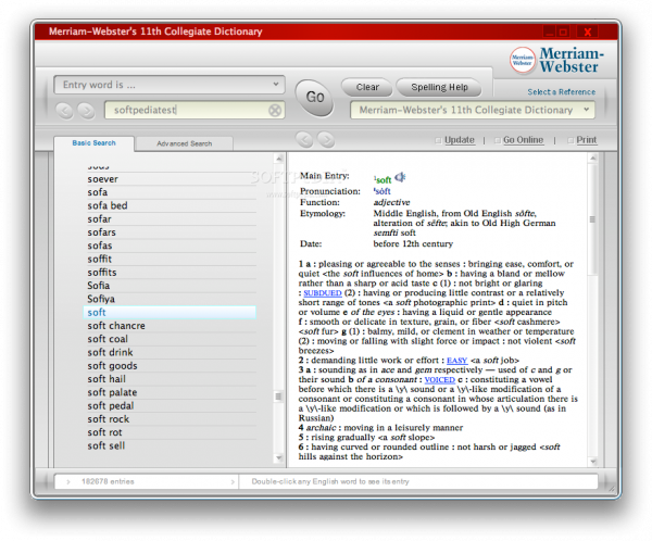 Merriam-Webster's Collegiate Dictionary for Windows