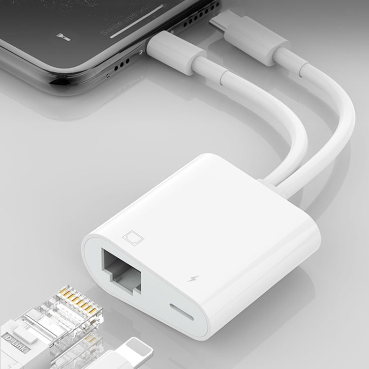 NK-1035 Pro 2 in 1 USB-C / Type-C + 8 พินชายกับ RJ45 + 8 พินชาร์จอะแดปเตอร์อินเทอร์เฟซหญิง, NK-1035 Pro