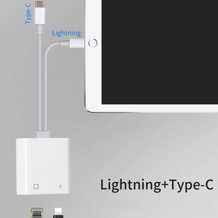 NK-1035 Pro 2 in 1 USB-C / Type-C + 8 พินชายกับ RJ45 + 8 พินชาร์จอะแดปเตอร์อินเทอร์เฟซหญิง, NK-1035 Pro