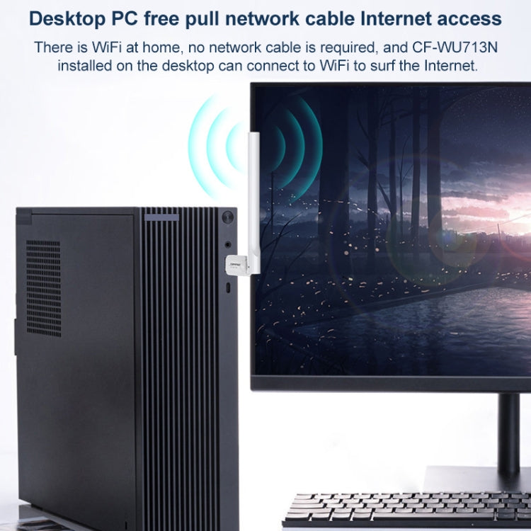COMFAST CF-WU713N 300Mbps Wifi อะแดปเตอร์เครือข่าย USB, CF-WU713N