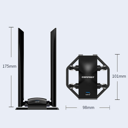 COMFAST CF-966AX ฟรีไดรฟ์ Dual Band 1800Mbps USB3.0 High Power Wireless WiFi 6 Adapter, CF-966AX