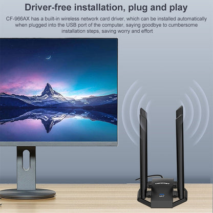 COMFAST CF-966AX ฟรีไดรฟ์ Dual Band 1800Mbps USB3.0 High Power Wireless WiFi 6 Adapter, CF-966AX