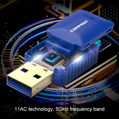 COMFAST CF-726B 650Mbps Dual-band Bluetooth Wifi ตัวรับสัญญาณอะแดปเตอร์เครือข่าย USB, CF-726B