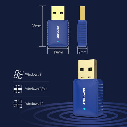 COMFAST CF-726B 650Mbps Dual-band Bluetooth Wifi ตัวรับสัญญาณอะแดปเตอร์เครือข่าย USB, CF-726B