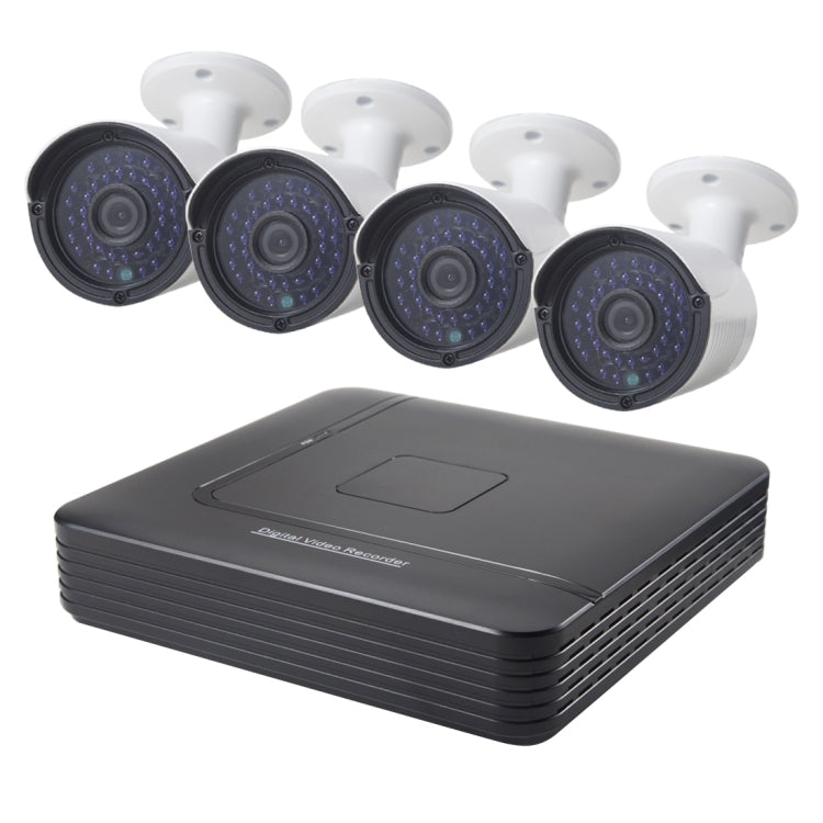 A4B2 4Ch Bullet IP Camera NVR Kit, รองรับการมองเห็นตอนกลางคืน / การตรวจจับความเคลื่อนไหว, ระยะ IR: 20 ม., A4B2/Kit 720P, A4B2/Kit 1080P, A4B2/Kit 960P