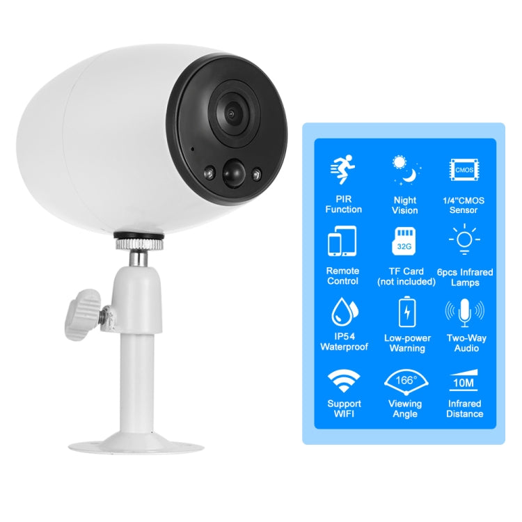 VESAFE VS-DC01 ความปลอดภัย HD 720P กล้อง IP ไร้สาย Wifi สองทางเสียง, รองรับการมองเห็นตอนกลางคืนและการตรวจจับ PIR และการ์ด TF, กันน้ำ IP54, VS-DC01