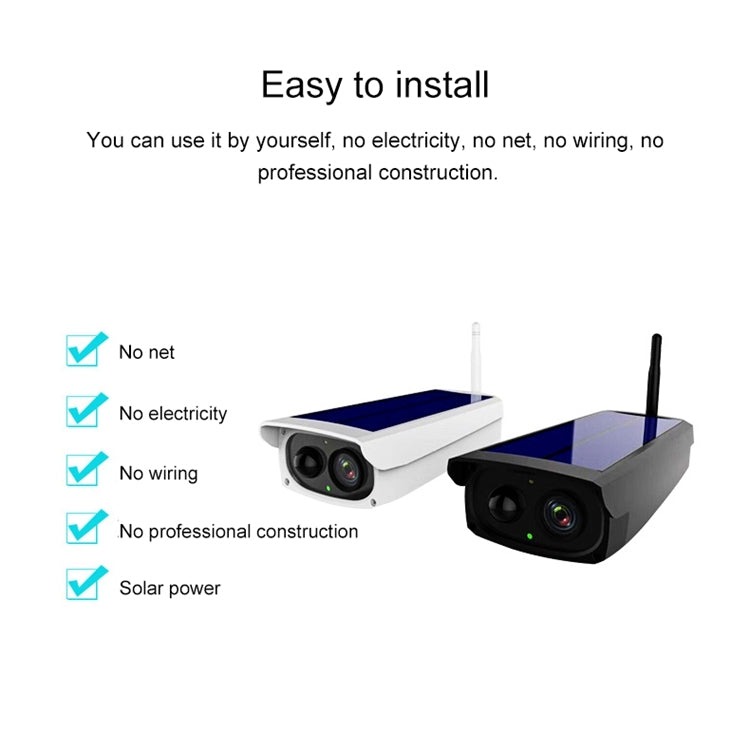 VESAFE VS-Y3 กล้อง IP รักษาความปลอดภัยพลังงานแสงอาทิตย์ HD 1080P กลางแจ้งรองรับการตรวจจับการเคลื่อนไหว & PIR Wake up, กันน้ำ IP66, VS-Y3