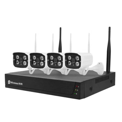 QS200-4 2.0MP 1080P HD เครื่องบันทึกวิดีโอเครือข่ายชุดกล้องไร้สาย