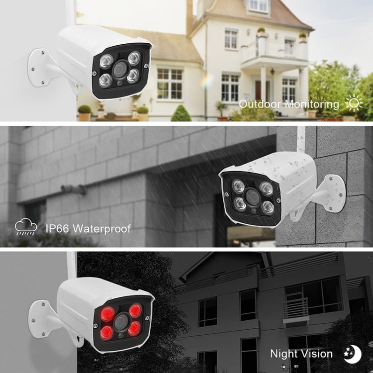 QS200-4 2.0MP 1080P HD เครื่องบันทึกวิดีโอเครือข่ายชุดกล้องไร้สาย