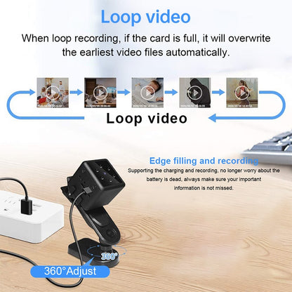 MD25 1080P กล้องสมาร์ท HD ที่สวมใส่ได้กล้องกีฬาไร้สายรองรับการมองเห็นกลางคืนอินฟราเรด / การตรวจจับการเคลื่อนไหว / การ์ด TF, MD25