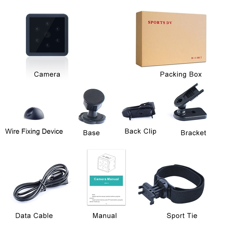 MD25 1080P กล้องสมาร์ท HD ที่สวมใส่ได้กล้องกีฬาไร้สายรองรับการมองเห็นกลางคืนอินฟราเรด / การตรวจจับการเคลื่อนไหว / การ์ด TF, MD25