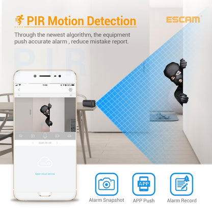 ESCAM G18 1080P Full HD แบตเตอรี่ชาร์จ WiFi กล้อง IP, รองรับการมองเห็นตอนกลางคืน / การตรวจจับการเคลื่อนไหว PIR / การ์ด TF / เสียงสองทาง, G18