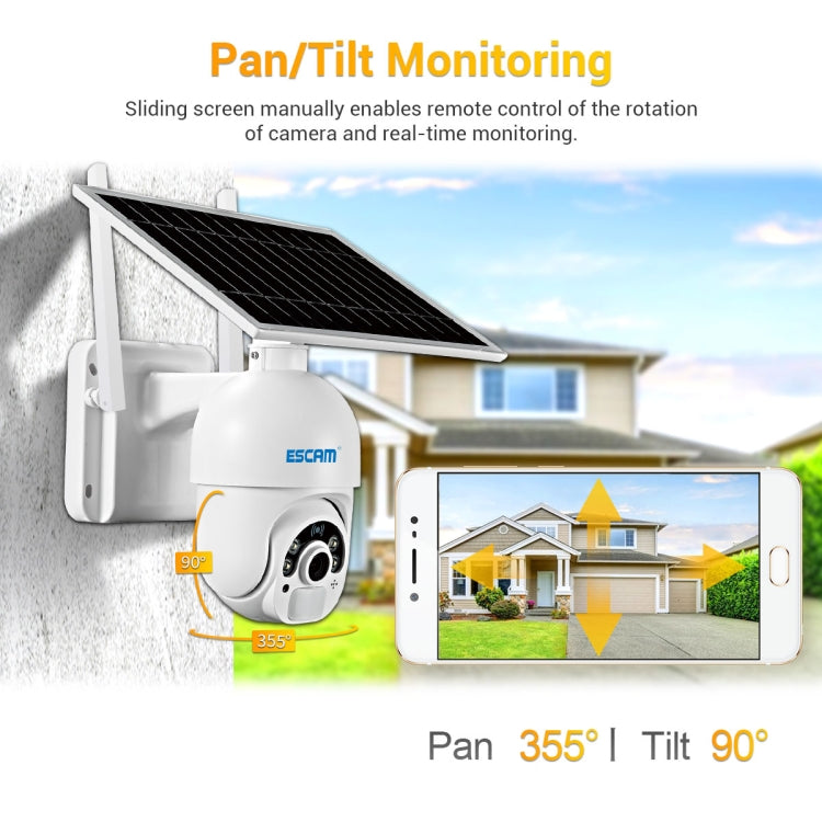 ESCAM QF450 HD 1080P 4G AU รุ่นพลังงานแสงอาทิตย์กล้อง IP ที่ไม่มีหน่วยความจำรองรับเสียงสองทางและการตรวจจับการเคลื่อนไหว PIR และการมองเห็นตอนกลางคืนและการ์ด TF, without Memory