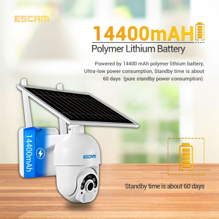 ESCAM QF450 HD 1080P 4G เวอร์ชันสหภาพยุโรป กล้อง IP พลังงานแสงอาทิตย์พร้อมหน่วยความจำ 16G รองรับเสียงสองทาง & การตรวจจับการเคลื่อนไหว PIR & การมองเห็นตอนกลางคืนและการ์ด TF, with 16G Memory