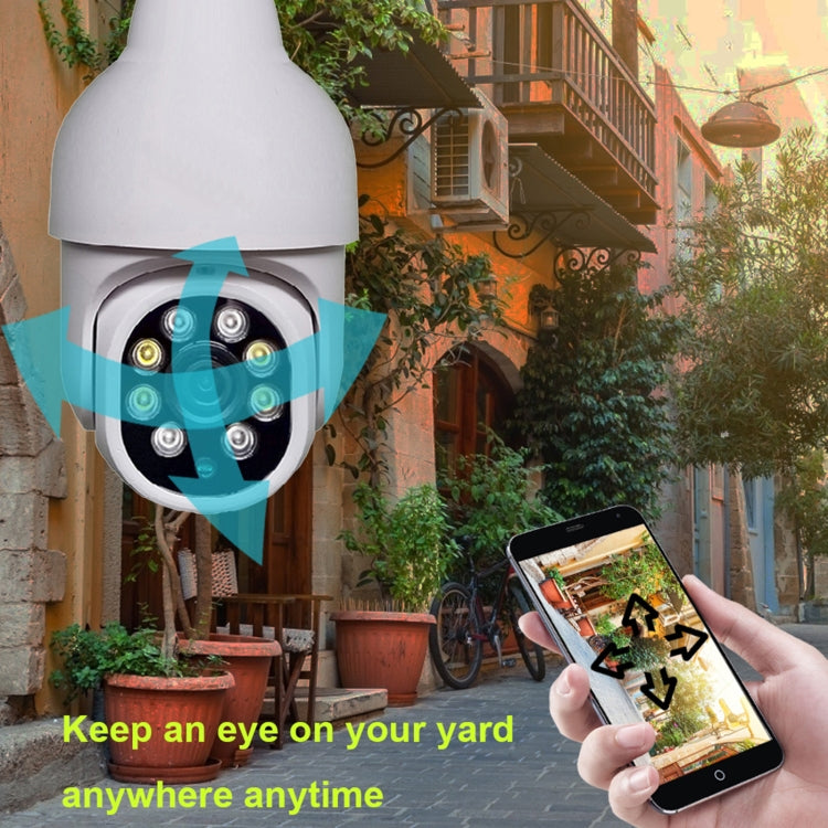 กล้องหลอดไฟเครือข่ายกลางแจ้ง DP19 Smart WiFi HD รองรับการมองเห็นกลางคืนแบบอินฟราเรดและการตรวจจับการเคลื่อนไหวและการ์ด TF, DP19
