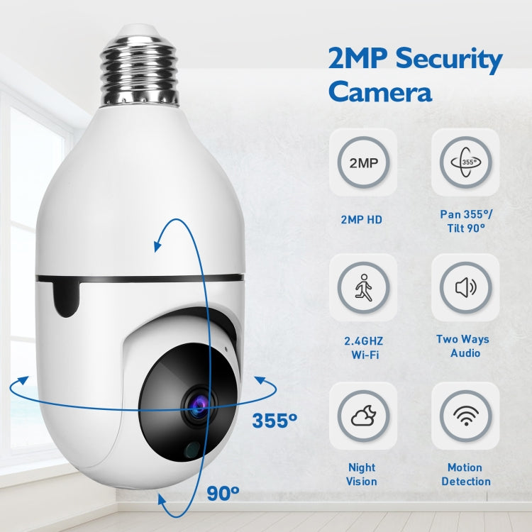 DP17 2.0 ล้านพิกเซลแหล่งกำเนิดแสงเดี่ยวสมาร์ท Dual-band WiFi 1080P HD กล้องหลอดไฟเครือข่ายกลางแจ้งรองรับอินฟราเรด Night Vision และเสียงสองทางและการตรวจจับการเคลื่อนไหวและการ์ด TF, DP17 Single Light Source