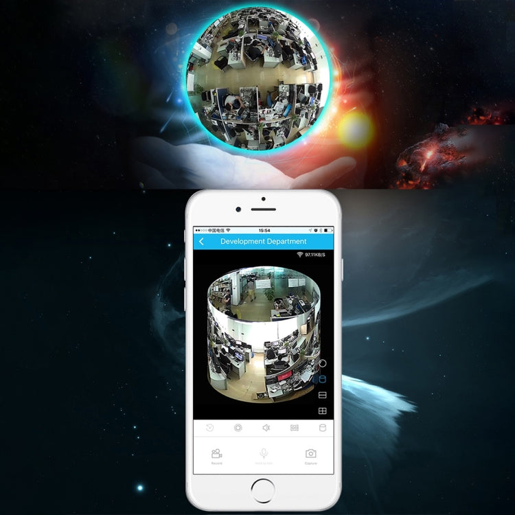 ESCAM Shark QP180 960P เลนส์ Fisheye 360 องศากล้อง IP WiFi 1.3MP รองรับการตรวจจับการเคลื่อนไหว / การมองเห็นตอนกลางคืน, ระยะ IR: 10 ม., QP180