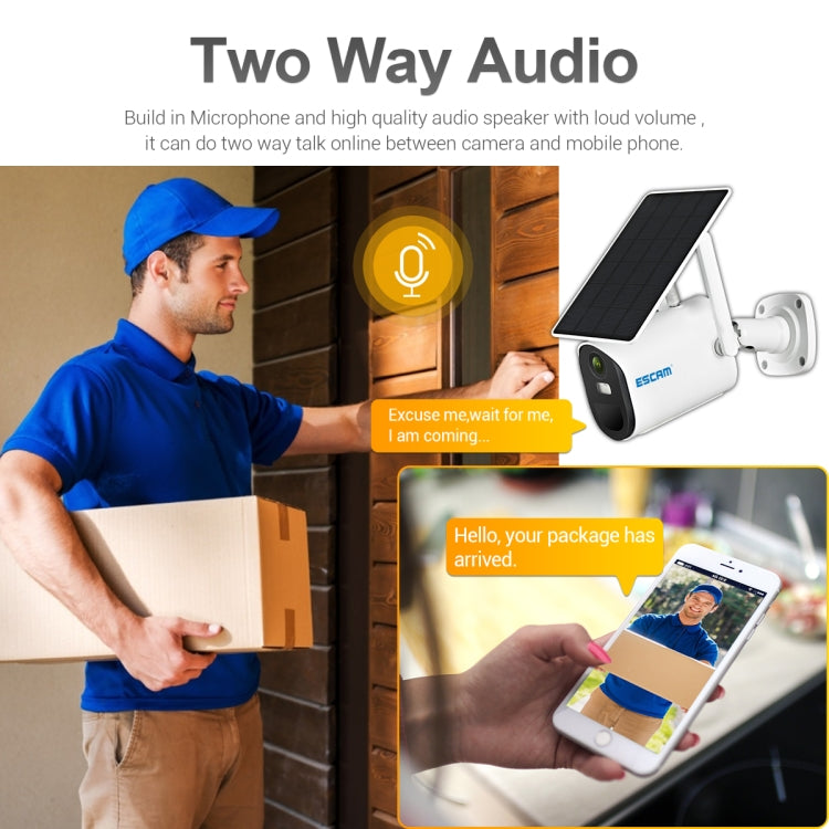 กล้อง IP แผงโซลาร์เซลล์ ESCAM QF490 HD 1080P 4G 3.8W เวอร์ชันสหภาพยุโรป, EU Version