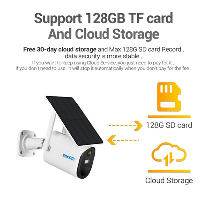 กล้อง IP แผงโซลาร์เซลล์ ESCAM QF490 HD 1080P 4G 3.8W เวอร์ชันสหภาพยุโรป, EU Version