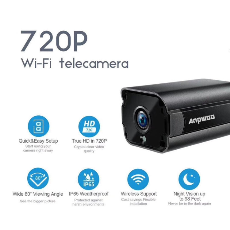 กล้อง IP Anpwoo Paladin 720P HD WiFi รองรับการตรวจจับการเคลื่อนไหวและการมองเห็นกลางคืนแบบอินฟราเรดและการ์ด TF (สูงสุด 64GB), Paladin