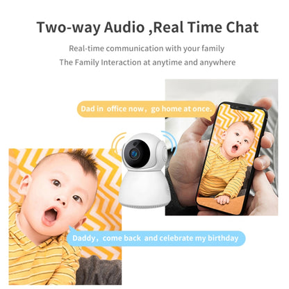 YT24 V380 กล้อง IP แพนเอียง 3.0MP WiFi กล้องรักษาความปลอดภัยอัจฉริยะ รองรับการ์ด TF / เสียงสองทาง / การตรวจจับการเคลื่อนไหว / การมองเห็นตอนกลางคืน, YT24 3.0MP