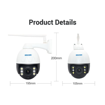 ESCAM Q5068 H.265 5MP Pan / Tilt / 4X ซูม WiFi กล้อง IP กันน้ำ, รองรับ ONVIF Two Way Talk & Night Vision, AU Plug, EU Plug, AU Plug, UK Plug, US Plug