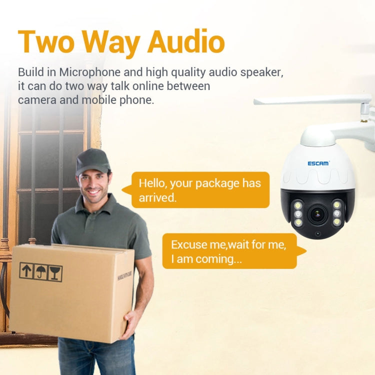 ESCAM Q5068 H.265 5MP Pan / Tilt / 4X ซูม WiFi กล้อง IP กันน้ำ, รองรับ ONVIF Two Way Talk & Night Vision, AU Plug, EU Plug, AU Plug, UK Plug, US Plug