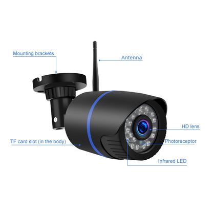 Q4 2.0 ล้านพิกเซล 1080P HD กล้อง IP ไร้สาย, รองรับการตรวจจับการเคลื่อนไหวและเสียงสองทางและอินฟราเรด Night Vision และการ์ด TF, ปลั๊ก US, Q4