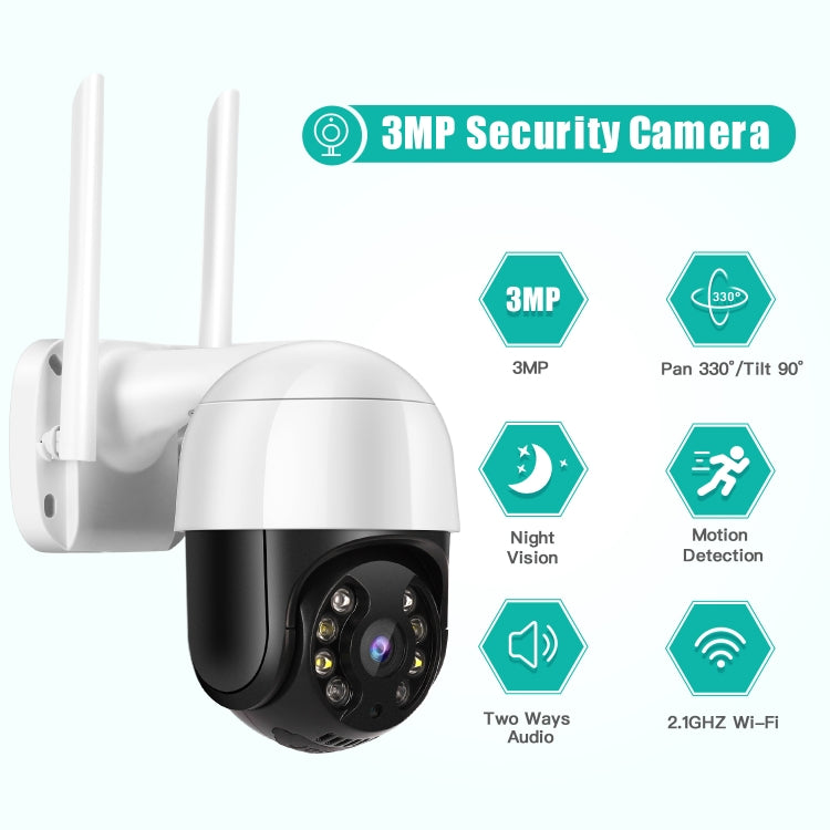 กล้อง IP QX29 3.0MP HD WiFi WiFi รองรับการมองเห็นตอนกลางคืนและการตรวจจับการเคลื่อนไหวและเสียงสองทางและการ์ด TF ปลั๊ก AU, QX29
