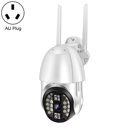 QX33 1080P Panoramic PTZ 360 องศาหมุนกล้อง WIFI รองรับทั้งกลางวันและกลางคืนสีเต็มรูปแบบและเสียงอินเตอร์คอมแบบสองทางและการตรวจจับการเคลื่อนไหวปลุกและการเล่นวิดีโอและการ์ด TF 64GB ปลั๊ก AU, QX33