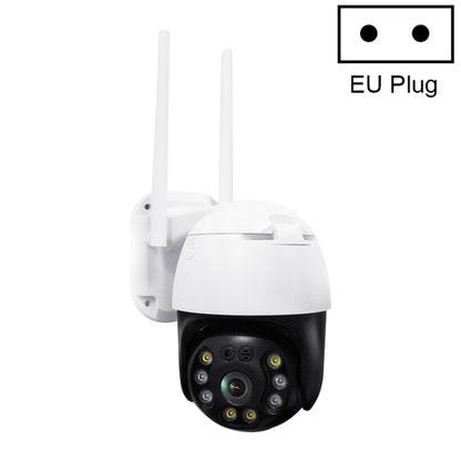 QX36 1080P 3.0MP เลนส์ 3.6 มม. IP65 กันน้ำ PTZ กล้อง 360 องศาหมุน WIFI รองรับทั้งกลางวันและกลางคืนสีเต็มรูปแบบและเสียงอินเตอร์คอมแบบสองทางและการตรวจจับการเคลื่อนไหว Humanoid และการเล่นวิดีโอและการ์ด TF 128GB ปลั๊ก AU, QX36