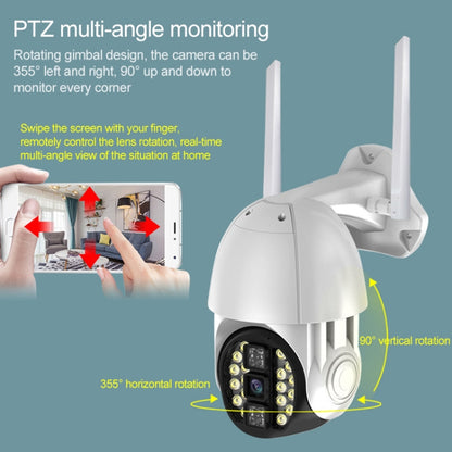 โทรศัพท์มือถือกลางแจ้ง Q20 หมุนกล้อง HD WiFi ไร้สายจากระยะไกลรองรับสามโหมดของการมองเห็นตอนกลางคืนและการตรวจจับการเคลื่อนไหววิดีโอ / สัญญาณเตือนและการบันทึกปลั๊กสหราชอาณาจักร, Q20