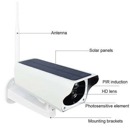 T1-2 2 ล้านพิกเซล WiFi เวอร์ชัน IP67 กันน้ำพลังงานแสงอาทิตย์ HD Monitor กล้องไม่มีแบตเตอรี่และหน่วยความจำ, รองรับอินฟราเรด Night Vision & Motion Detection / Alarm & Voice Intercom และการเฝ้าระวังมือถือ, WiFi Version