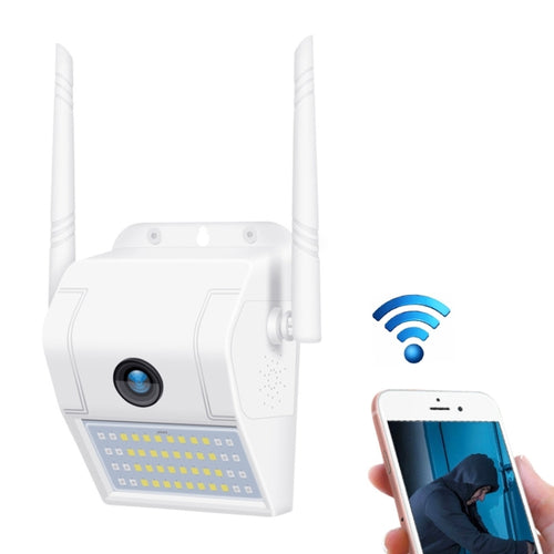 DP11 2 ล้านพิกเซล IP66 โคมไฟติดผนังกันน้ำกล้อง IP ไร้สายรองรับการมองเห็นได้หลายคืนและโทรศัพท์มือถือการตรวจสอบระยะไกลและเสียงอินเตอร์คอมและการตรวจจับการเคลื่อนไหว / สัญญาณเตือนและการ์ดหน่วยความจำ 128GB, DP11