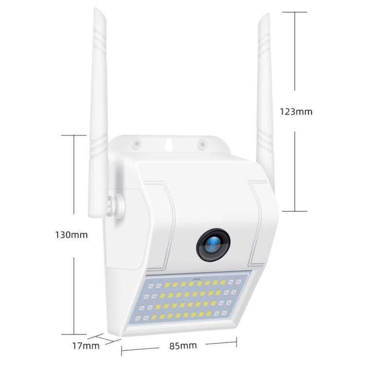 DP11 2 ล้านพิกเซล IP66 โคมไฟติดผนังกันน้ำกล้อง IP ไร้สายรองรับการมองเห็นได้หลายคืนและโทรศัพท์มือถือการตรวจสอบระยะไกลและเสียงอินเตอร์คอมและการตรวจจับการเคลื่อนไหว / สัญญาณเตือนและการ์ดหน่วยความจำ 128GB, DP11