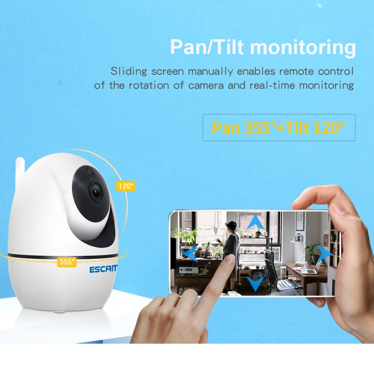 กล้อง IP ESCAM PVR008 HD 1080P WiFi รองรับการตรวจจับการเคลื่อนไหว / การมองเห็นกลางคืน ระยะ IR: 10 ม. ปลั๊ก AU, PVR008
