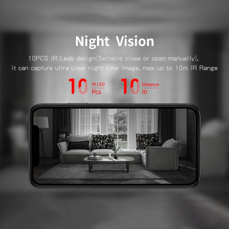 กล้อง IP ESCAM PVR008 HD 1080P WiFi รองรับการตรวจจับการเคลื่อนไหว / การมองเห็นกลางคืน ระยะ IR: 10 ม. ปลั๊ก AU, PVR008