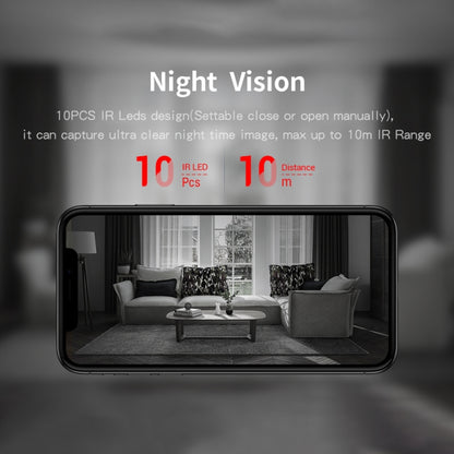 กล้อง IP ESCAM PVR008 HD 1080P WiFi รองรับการตรวจจับการเคลื่อนไหว / การมองเห็นกลางคืน ระยะ IR: 10 ม. ปลั๊ก AU, PVR008