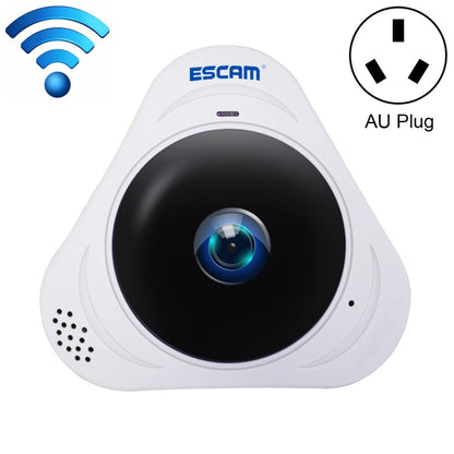 ESCAM Q8 960P 360 องศาเลนส์ Fisheye 1.3MP WiFi กล้อง IP, รองรับการตรวจจับการเคลื่อนไหว / Night Vision, ระยะ IR: 5-10m, ปลั๊ก AU, Q8 US Plug, Q8  AU Plug, Q8 EU Plug, Q8 UK Plug